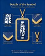 Tibetan Dzi Bead Symbol Thangka Pendant, Plateau Auspicious Pattern Safety Amulet Ghau - Image 2
