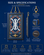 Ze Ji Longevity Symbol Tibetan Thangka Wall Art, Sino-Tibetan Auspicious Pattern Vertical Home Hanging Decor - Image 3