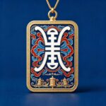 Ze Ji Longevity Symbol Tibetan Thangka Pendant Sino-Tibetan Auspicious Pattern Jewelry Talisman