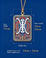Ze Ji Longevity Symbol Tibetan Thangka Pendant Sino-Tibetan Auspicious Pattern Jewelry Talisman - Image 3