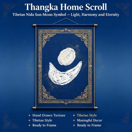 Nida Sun Moon Tibetan Thangka Wall Art, Traditional Plateau Astrology Symbol Living Room Hanging Decor