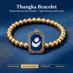 Nida Sun Moon Tibetan Thangka Bracelet, Ancient Bon Astrological Totem Woven Prayer Band