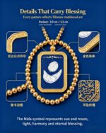 Nida Sun Moon Tibetan Thangka Bracelet, Ancient Bon Astrological Totem Woven Prayer Band - Image 2