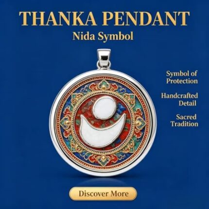 Nida Sun Moon Symbol Tibetan Thangka Pendant Ancient Sacred Talisman Jewelry
