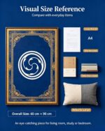 Happy Swirl Dgav-Vkhyil Tibetan Thangka Wall Art, Traditional Plateau Auspicious Symbol Living Room Hanging Decor - Image 5