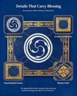 Happy Swirl Dgav-Vkhyil Tibetan Thangka Wall Art, Traditional Plateau Auspicious Symbol Living Room Hanging Decor - Image 2