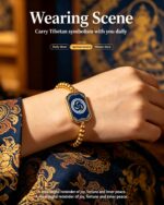 Happy Swirl Dgav-Vkhyil Tibetan Thangka Bracelet, Tibetan Perfect Auspicious Totem Woven Prayer Band - Image 3