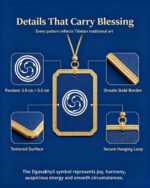 Happy Swirl Dgav-Vkhyil Thangka Pendant, One of Three Great Tibetan Symbols of Perfection Prayer Ghau Amulet - Image 3