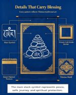 Mani Pile Dobang Tibetan Thangka Wall Art, Snowland Sacred Stone Totem Living Room Hanging Decor - Image 2