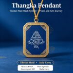 Mani Pile Dobang Thangka Pendant, Snowland Sacred Mountain Totem Safe Travel Prayer Ghau Amulet