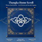 Auspicious Cloud Pattern Tibetan Thangka Wall Art, Classic Plateau Symbol Living Room Hanging Decor