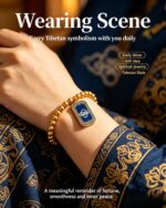 Auspicious Cloud Pattern Tibetan Thangka Bracelet, Plateau Traditional Totem Peace Woven Prayer Band - Image 3
