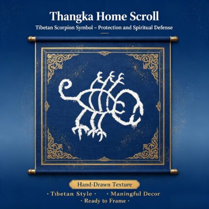 Scorpion Pattern Dibaliya Tibetan Thangka Wall Art, Traditional Tibetan Guardian Totem Living Room Hanging Decor