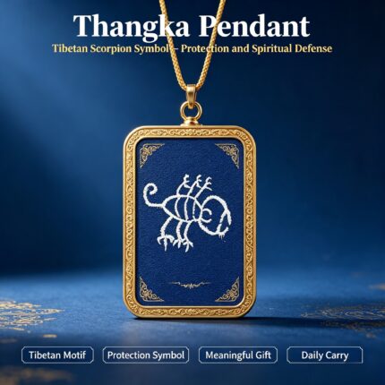 Scorpion Pattern Dibaliya Thangka Pendant, Tibetan Hearth God Totem Peace Protection Ghau Amulet