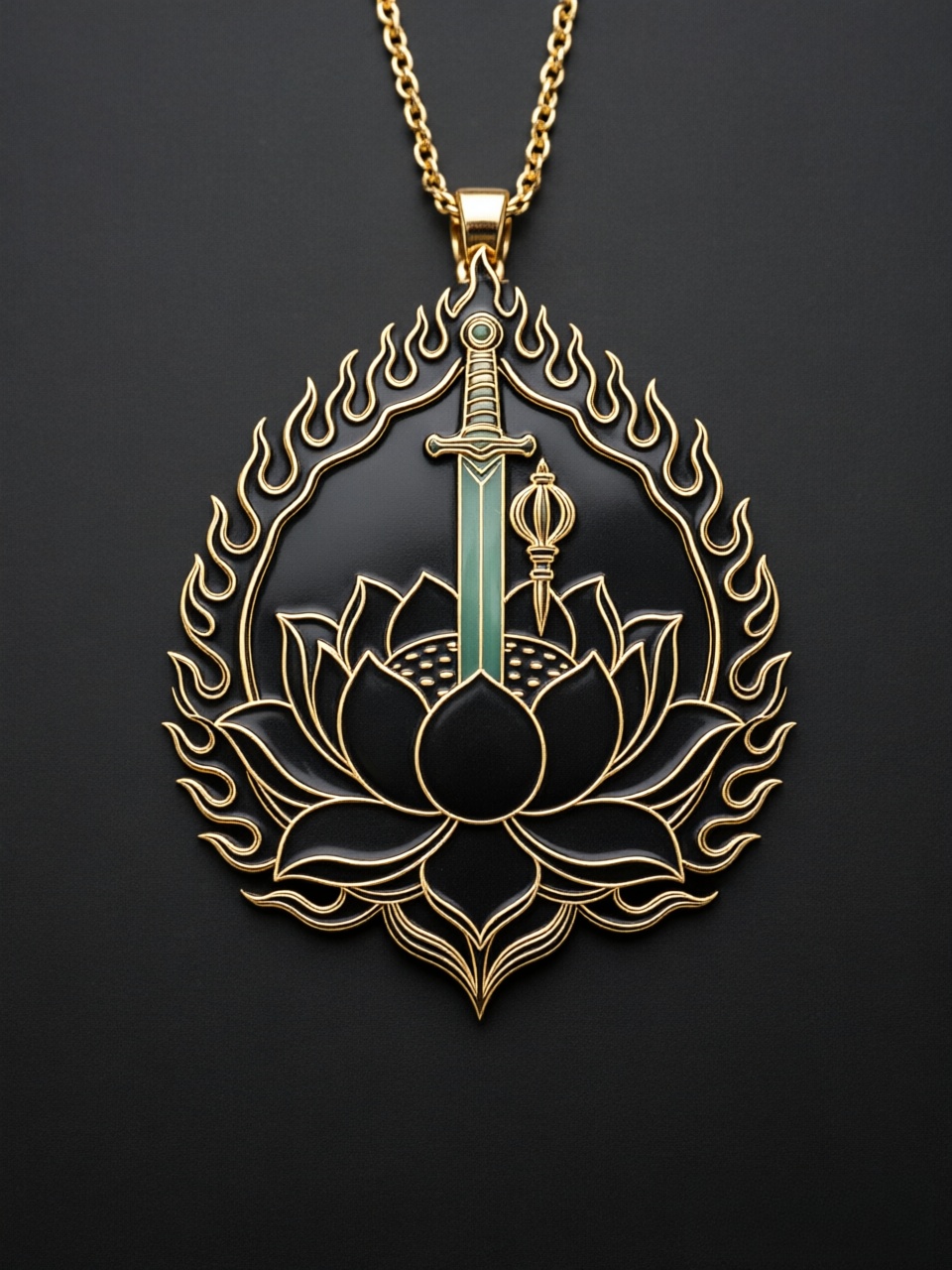 鸡细节 Rooster Zodiac Patron Saint Acala Pendant - Image 1