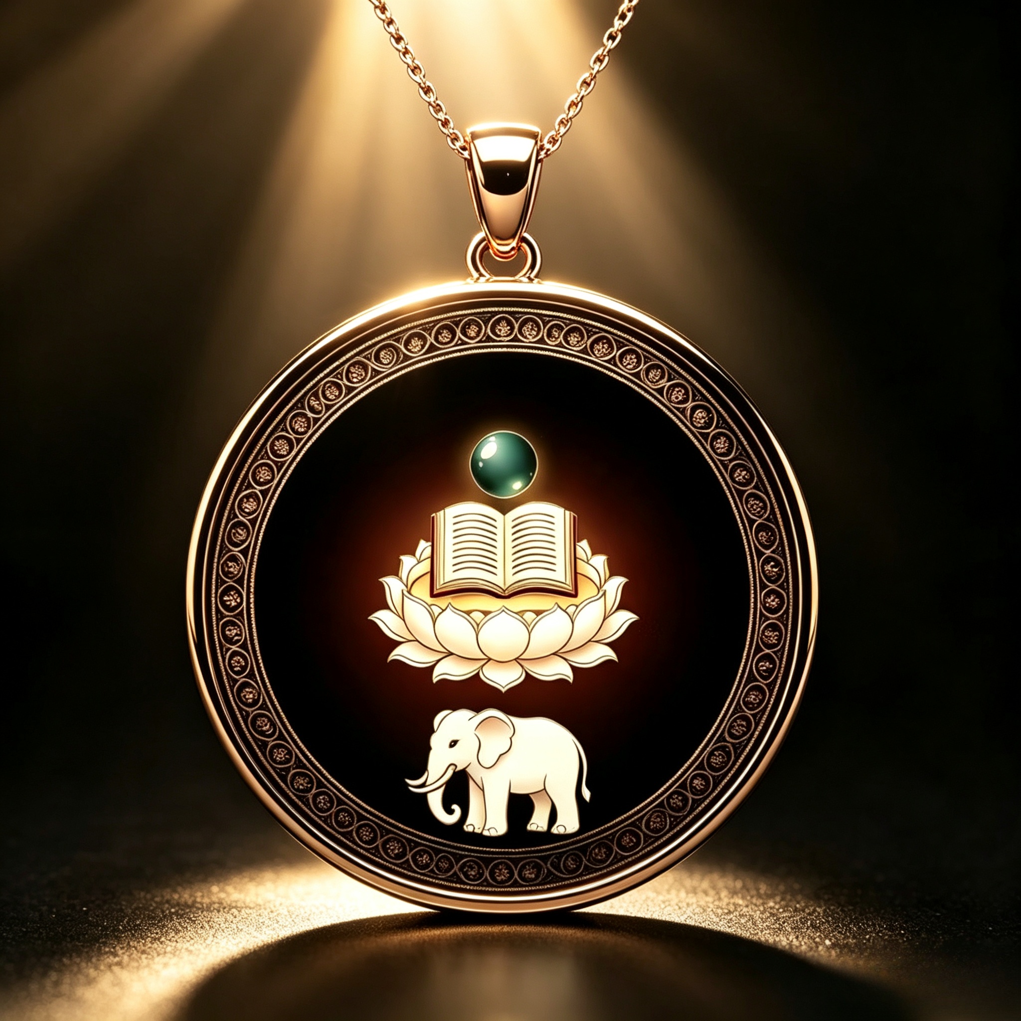 龙、蛇主图 Samantabhadra Buddha Dragon & Snake Zodiac Pendant - Image 1